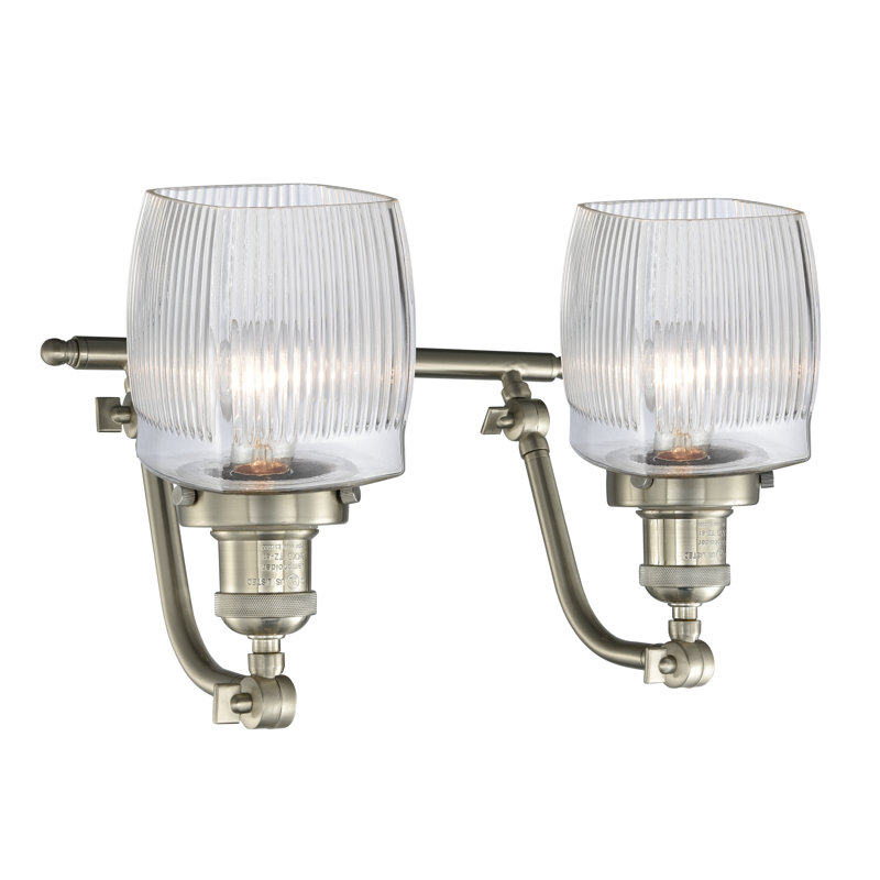 Éclairage pour meuble-lavabo à 2 lumières à intensité réglable Mireya, Nickel satiné brossé