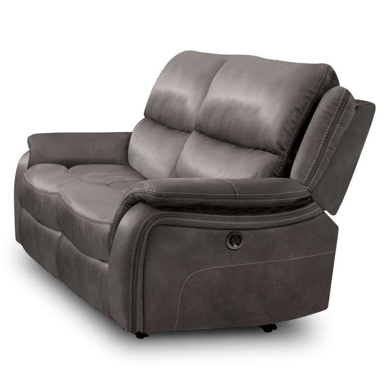 Causeuse inclinable rembourrée 68 "Virtyt, Polyester gris foncé