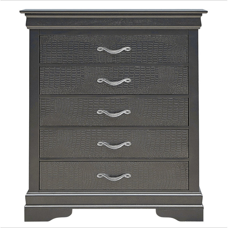 Commode noire élégante en métal transitionnel