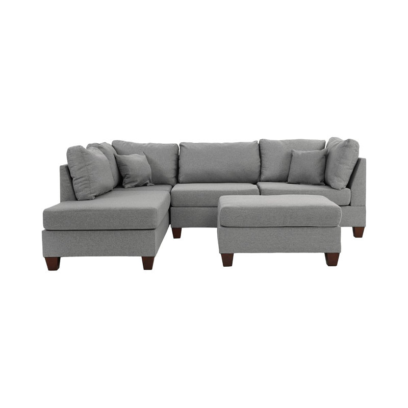 3 pièces Canapé modulaire avec coussins réversibles, Gris