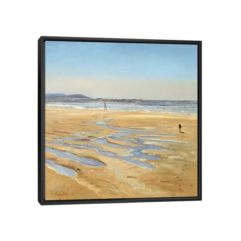 « beach poussettes », impression sur toile, H 18 po x l 18 po x P 1,5 po, Toile avec cadre noir, Pas de tapis