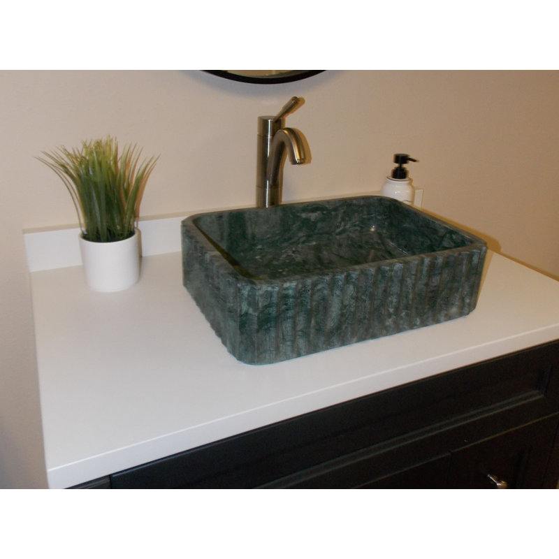 Eden Bath 12.8'' Stone Rectangular Bathroom Sink