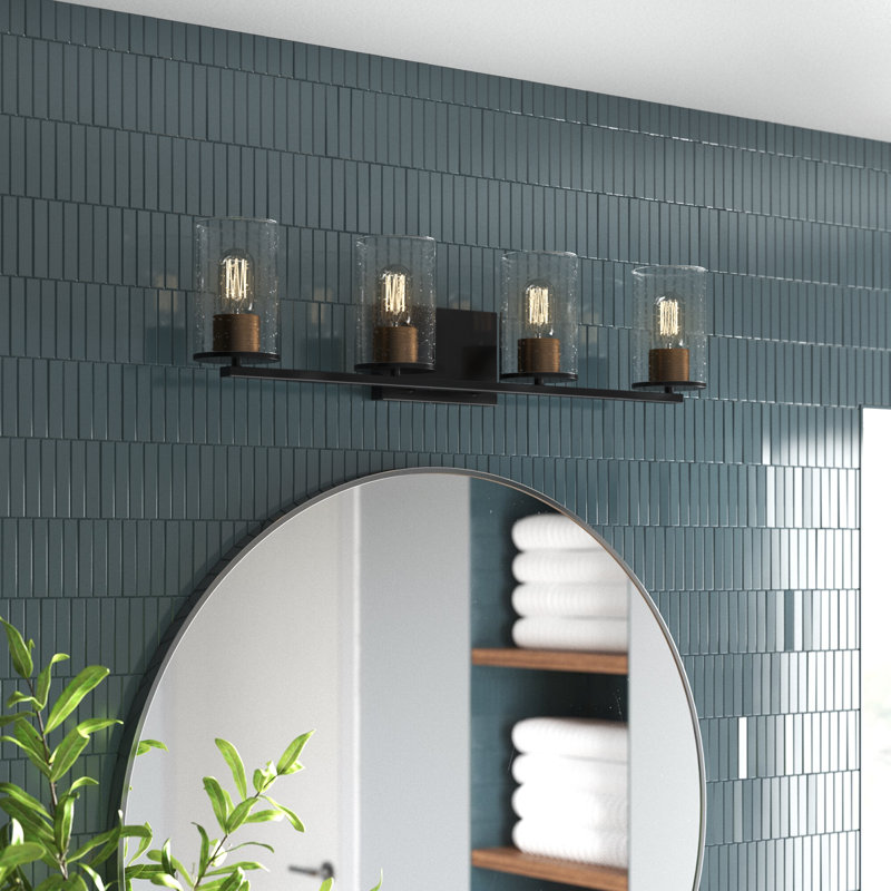 Éclairage pour salle de bain 4 lumières à intensité variable noir Orear