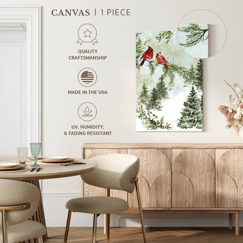 Brampt Christmas Cardinal Greenery, 24" H x 16" W