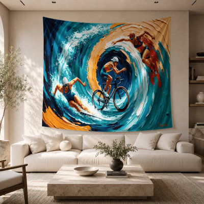 Sports Triathlon Wall Tapestry