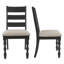 Ensemble de salle à manger rectangulaire rustique avec chaises à dossier échelle rembourrée, ensemble de table de cuisine de ferme-1347891002-1347890948-1347890949