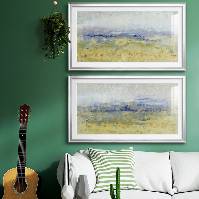 «Open Terrain I», reproduction encadrée de qualité supérieure, prête à être accrochée, Argent, H 22,5 po x l 42,5 po x P 1 po
