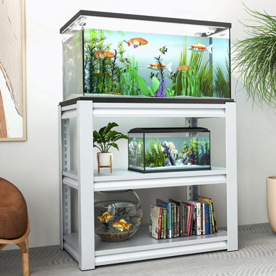 Support d'aquarium en métal 40-50 gallons, L 31,5 po x l 18 po x H 34 po, réglable, robuste, pour le bureau à domicile