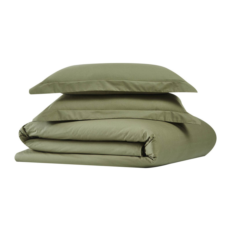 Jededian 100% Cotton Percale Duvet Cover Set, King Duvet Cover + 2 Shams, Blush