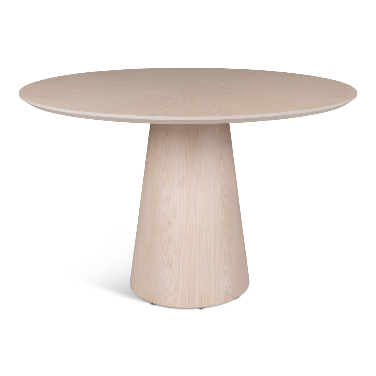 Modern Brazilian Burdon Wooden Top Round Dining Table, Nevoa