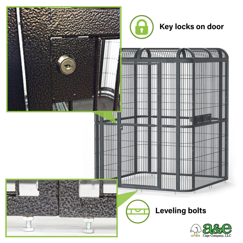 62"x62" Walk In Aviary by A&E, Black