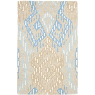 Tapis beige / bleu en laine touffeté à la main Eaton Eaton