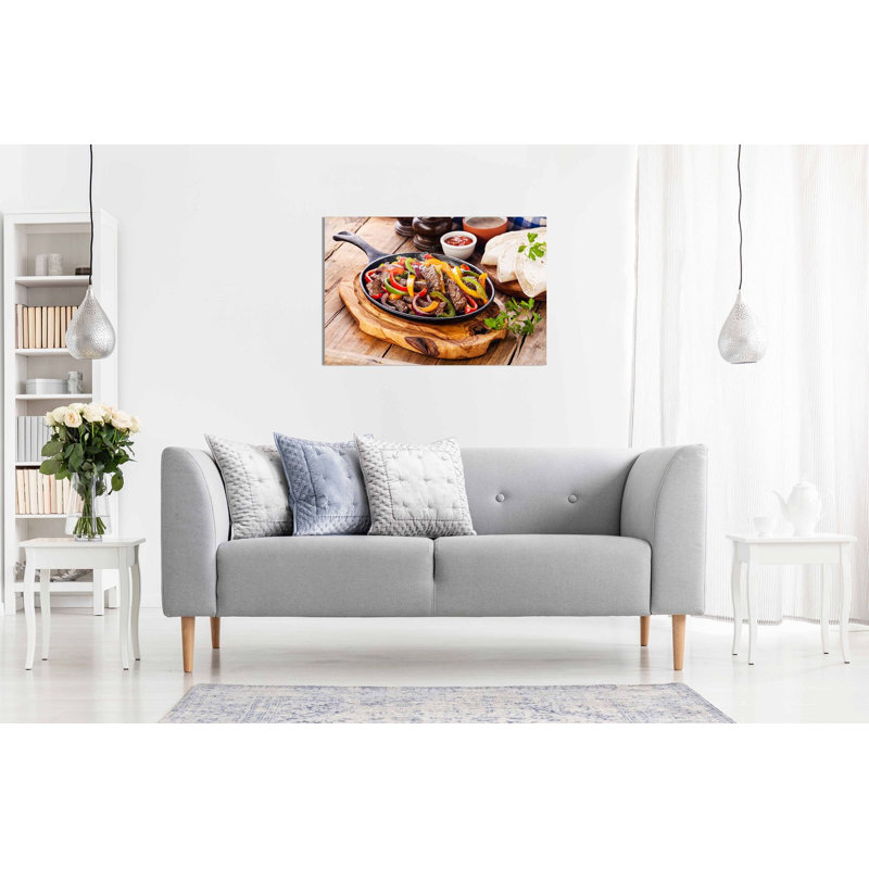 Mexican Restuarant Food Beef Fajitas - Wrapped Canvas Print, 20cm H x 31cm W