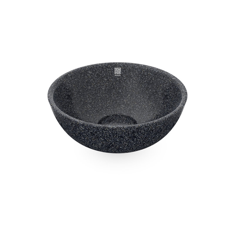 Woodio Soft40 15.75'' Wood Circular Bathroom Sink, Stone