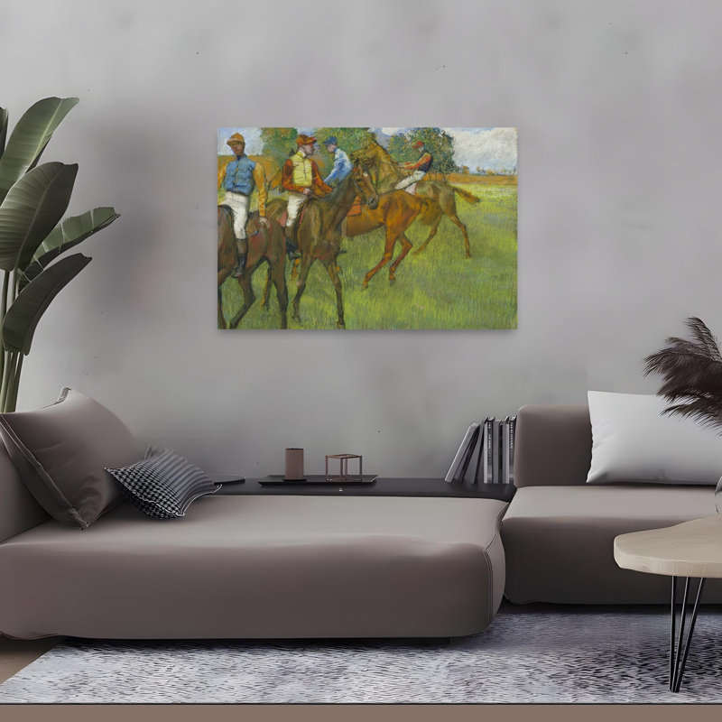 Avant la course, vers 1887-1889. Estampe murale abstraite impressionniste contemporaine représentant un cheval.