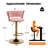  Pink Velvet Swivel Bar Stools Set of 2, Modern Adjustable Height Barstools with Golden Metal Base for Kitchen Island-1144765667-1146756353