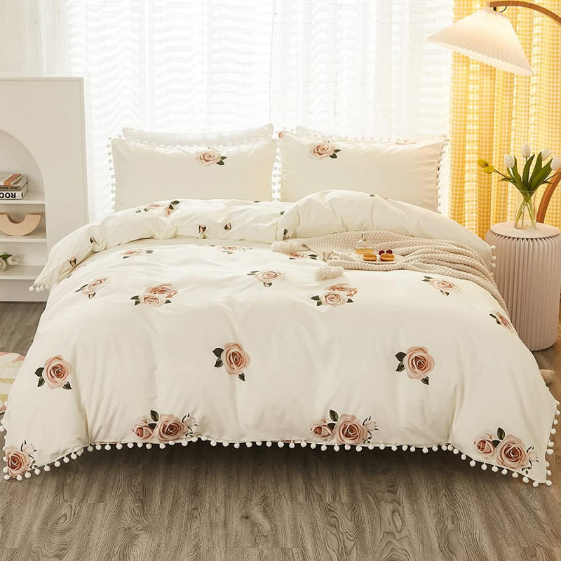 Floral Duvet Cover, Twin Duvet Cover + 1 Standard Pillowcase