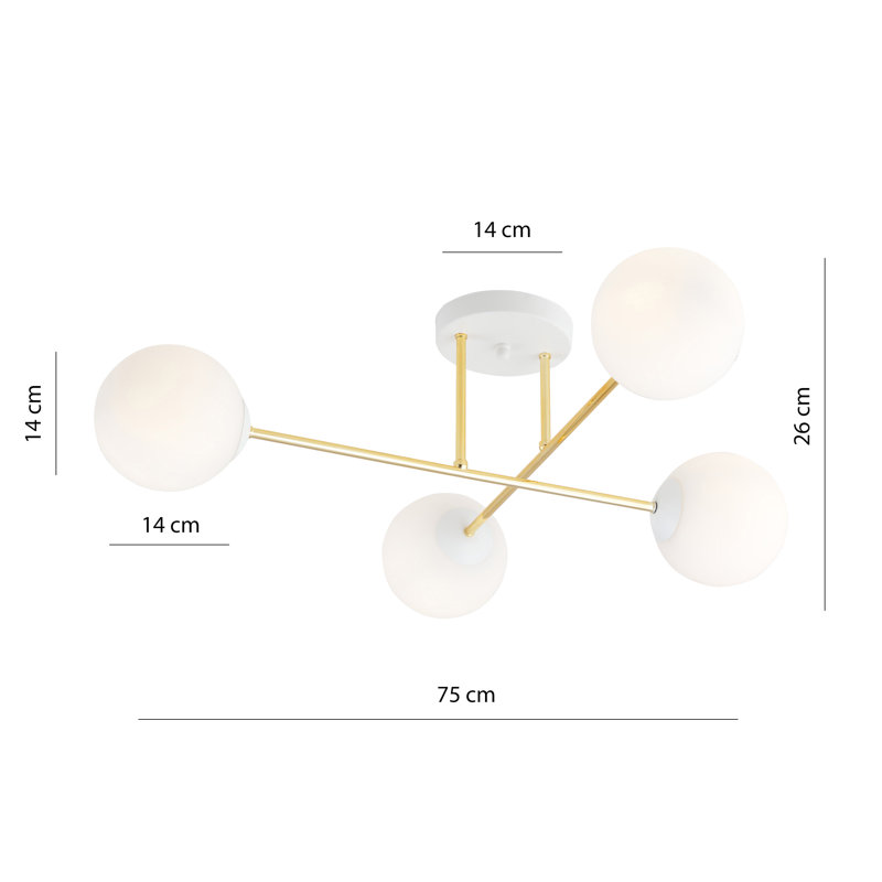 Wisby 4 - Light Dome Chandelier, White, White