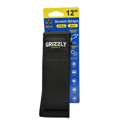 12" Hook and Loop Stretch Strap 4/pk