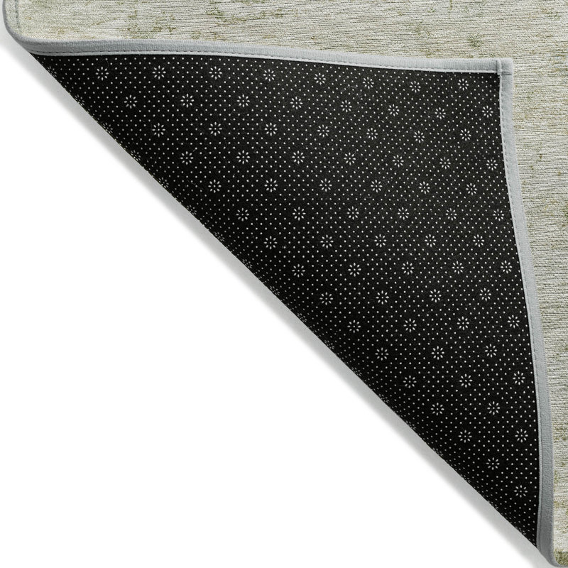 Machine Washable Light Beige Linen Indoor/Outdoor Rug