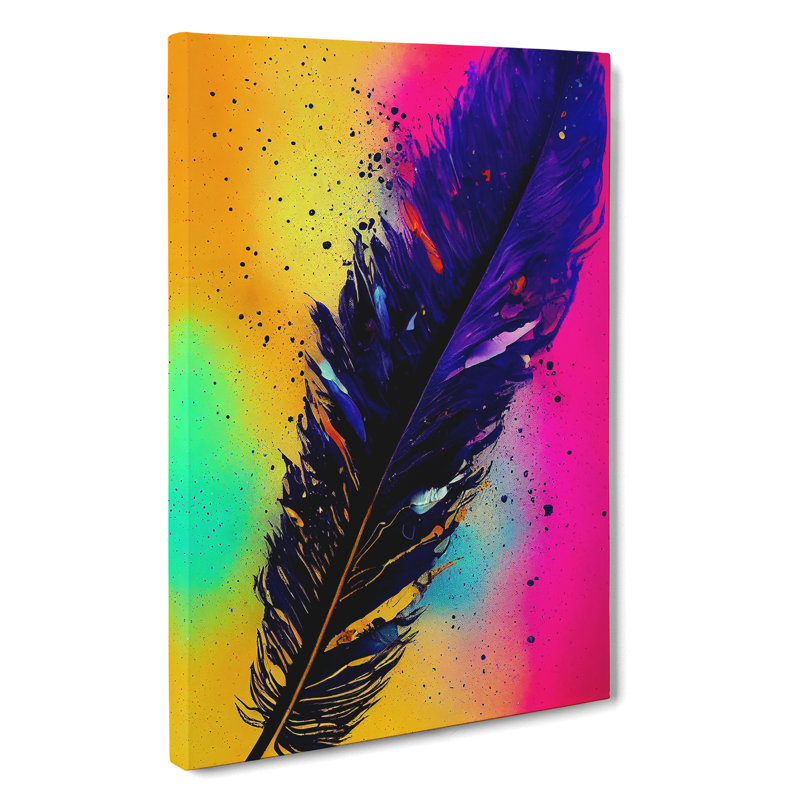 Feathers Splashed No.2 - Wrapped Canvas, 76cm H x 50cm W x 3cm D