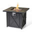 Table de foyer d'extérieur au propane en aluminium avec couvercle H 24,75 po x l 30 po Ramonita