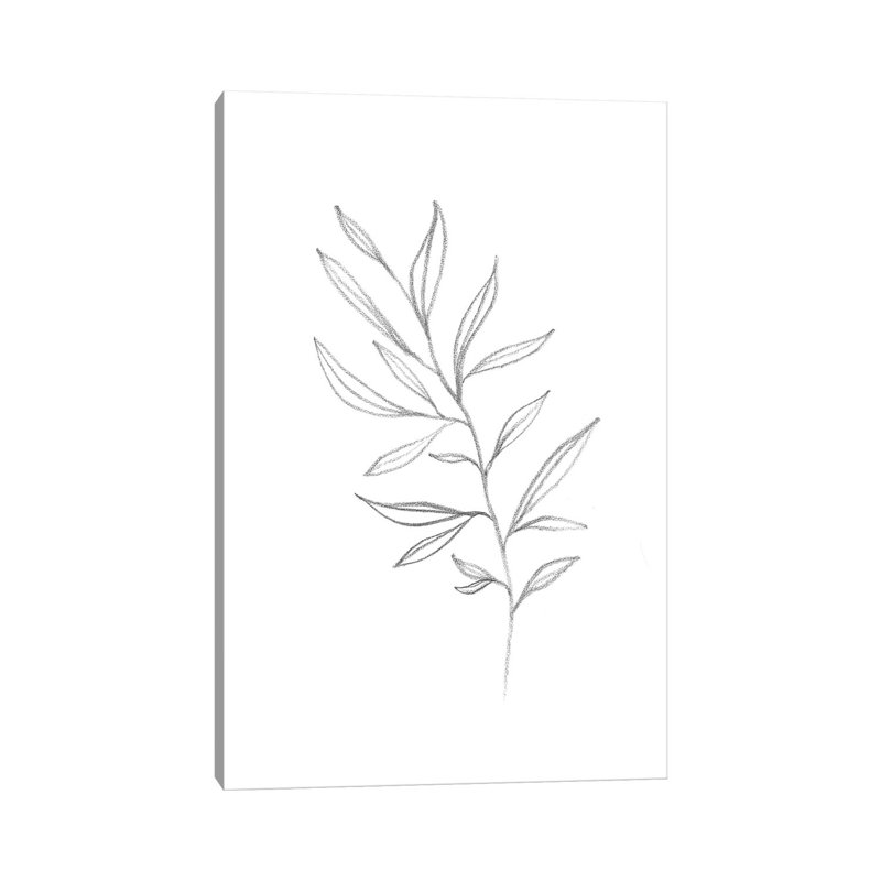 Line Art Plant - Print on Canvas, 66.04cm H x 45.72cm W x 3.81cm D, Wrapped Canvas