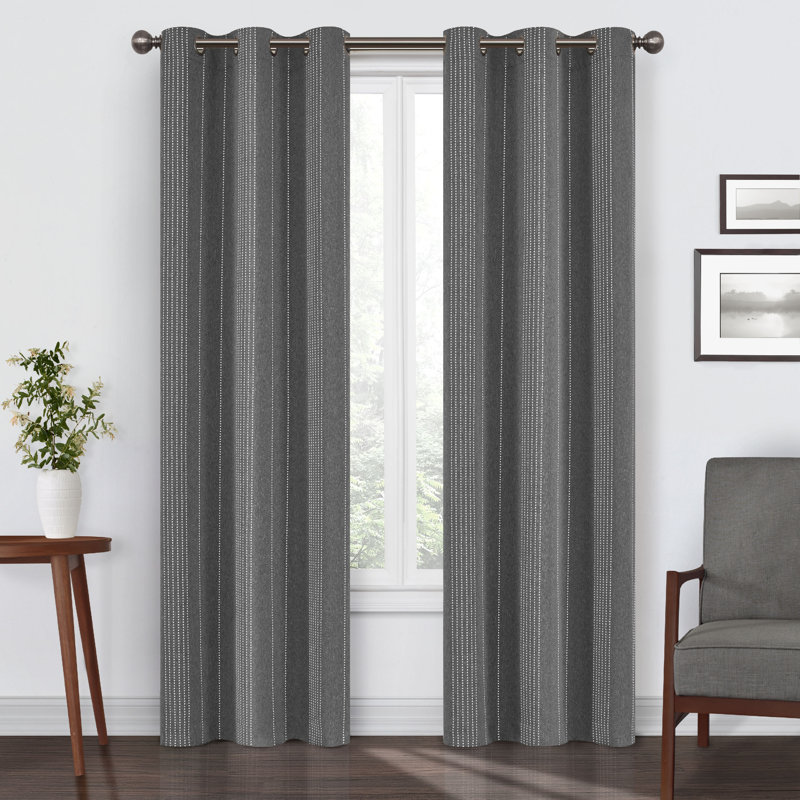 Eclipse Ronneby Blackout 40 x 63 Curtain Panel in Black, Black, 40" W x 63" L