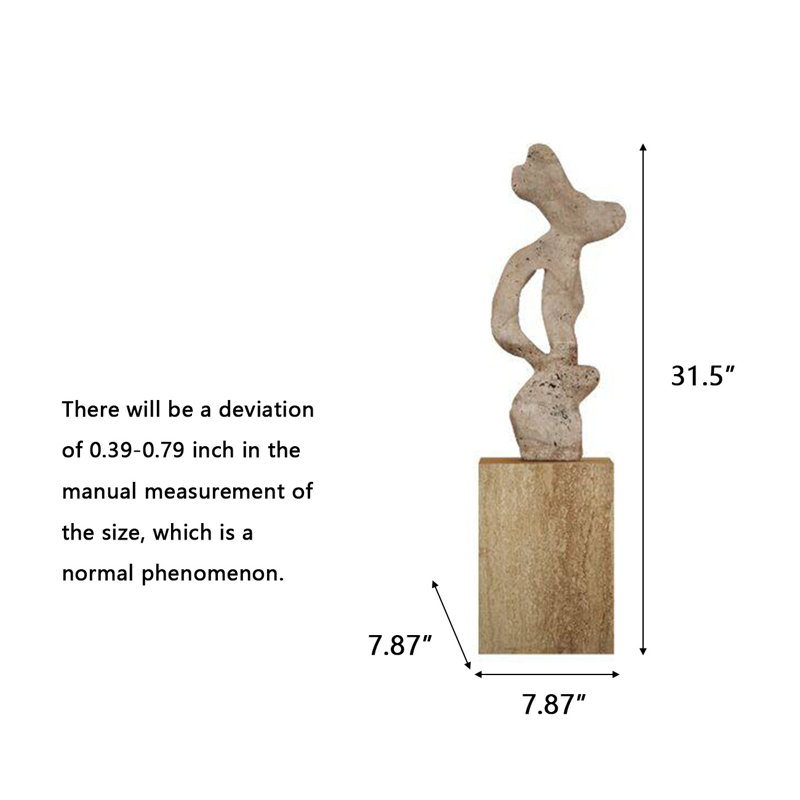 Sculpture abstraite en fibre de verre de style Wabi-Sabi ivoire, 31,5 pouces