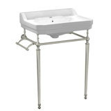Victoriahaus 23.5" x 20" Rectangular Console Sink with Faucet Drill, Towel Bar, Backsplash, and Overflow