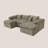 105 " Double-Layer Padded Sofa Couch, Deep Seated with Lumbar Support, No Assembly Required, Sit & Recline Comfortably-1309684266