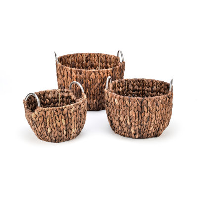 Ensemble de paniers jacinthe rond 3 pièces