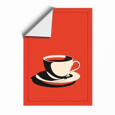 Retro Coffee Cup Mid-Century - Framed Print