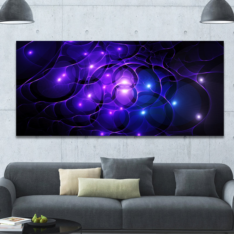 « blue fractal space cercles », impression sur toile tendue, H 28 po x l 60 po x P 1,5 po