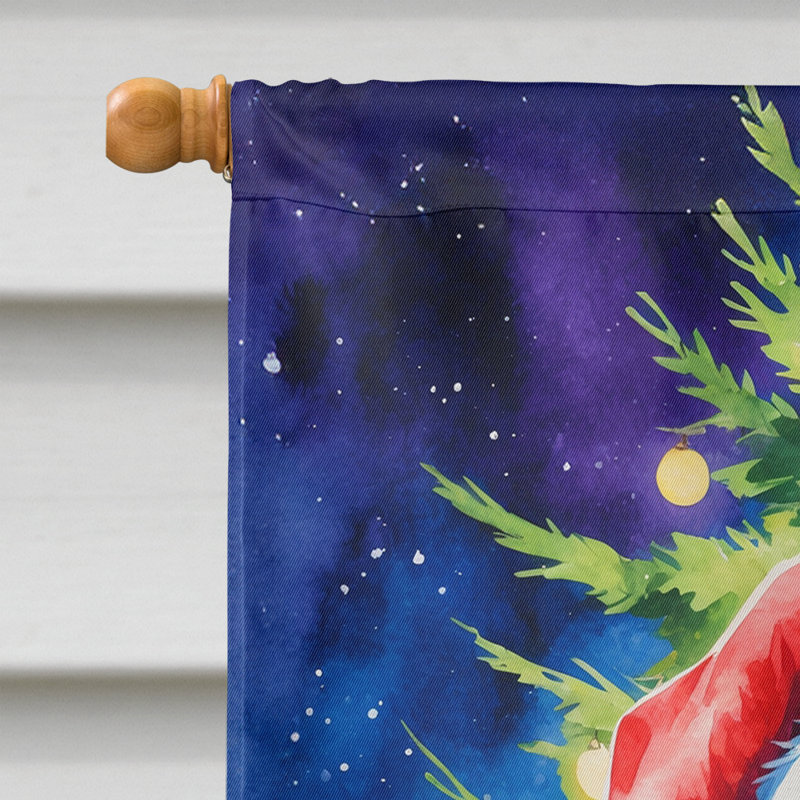 Drapeau de maison de Noël chocolat caniche chocolat, Doberman Pinscher