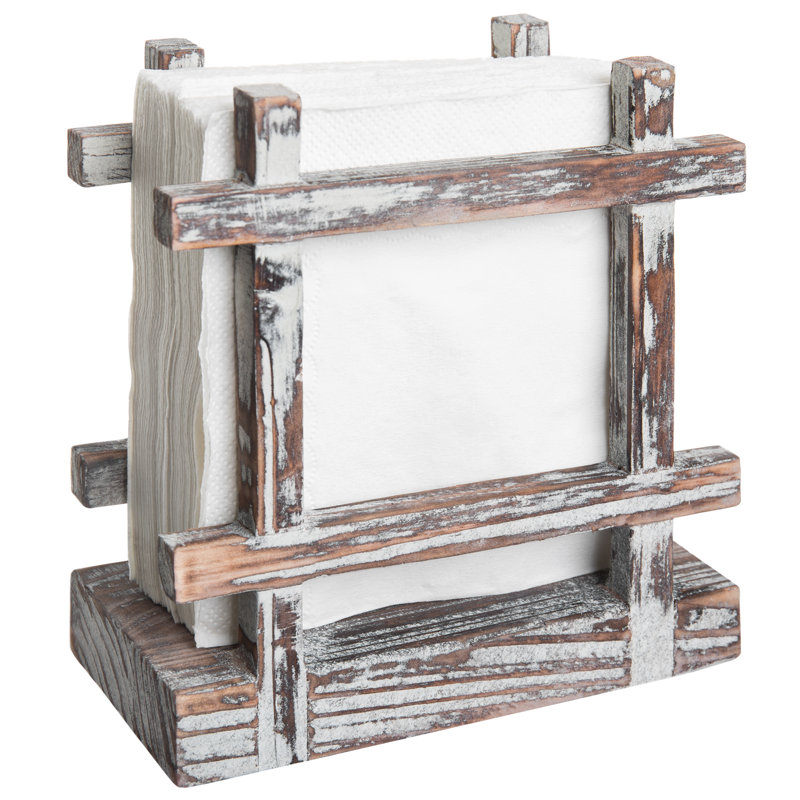 Solid Wood Tabletop Standing Napkin Holder