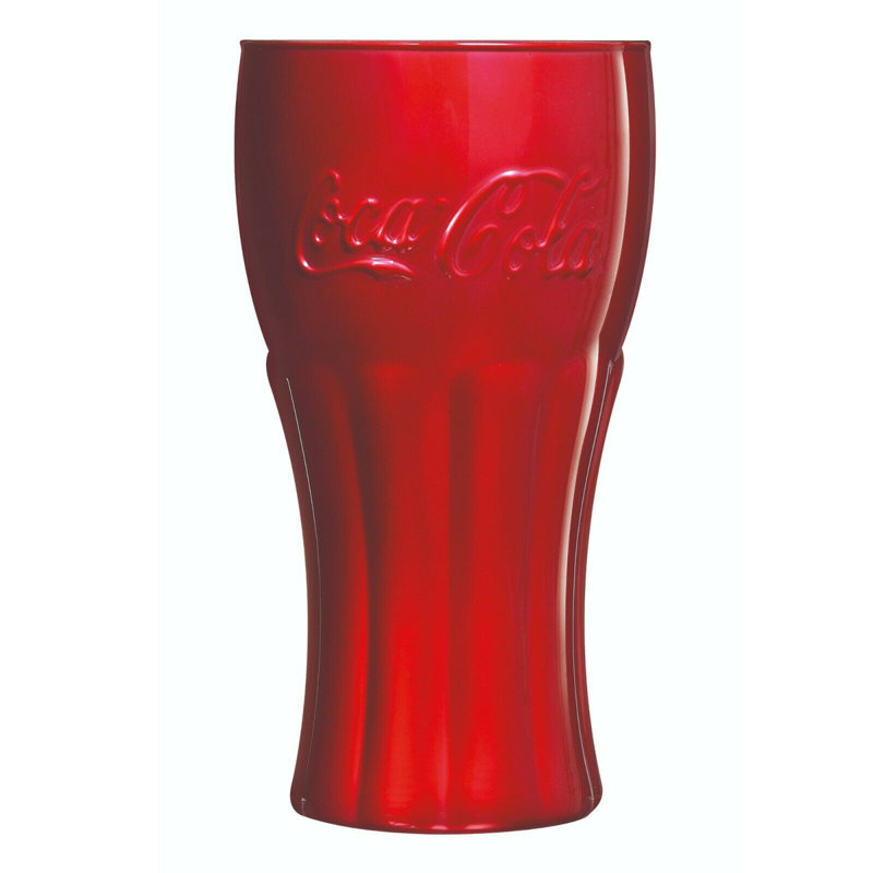 370ml Drinking Glass Set, Red, 3