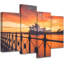"Architecture large Sydney Opera House at Orange Sunset Buildings", impression sur toile tendue 4 pièces