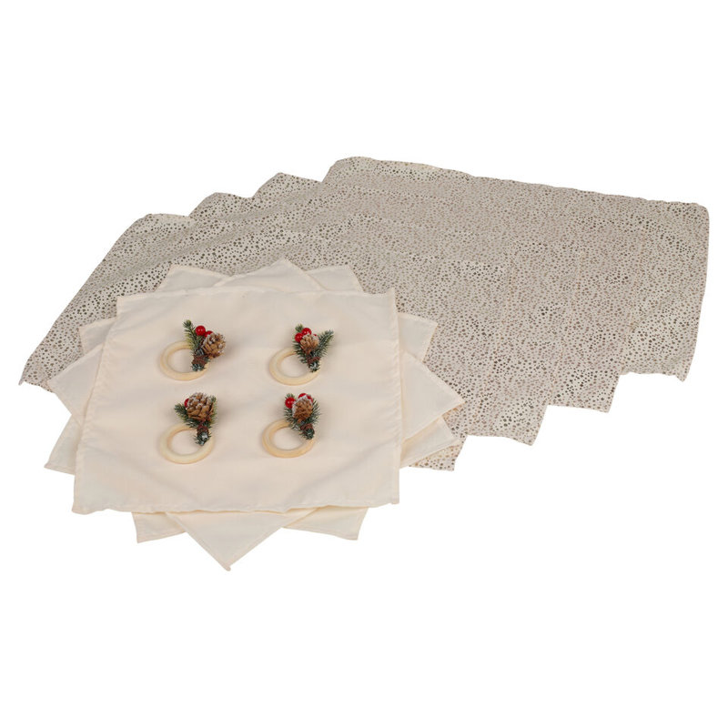Angelamaria Polyester No Pattern Placemat And Napkin Set