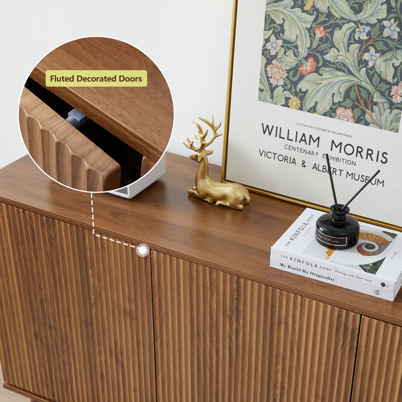 Lanier 30.32" Tall 3 - Door Accent Cabinet