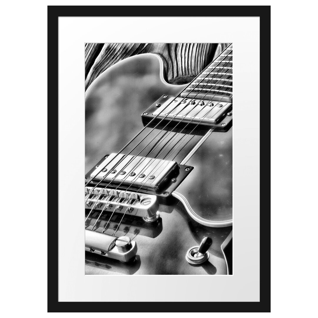 Gerahmtes Poster E-Gitarre