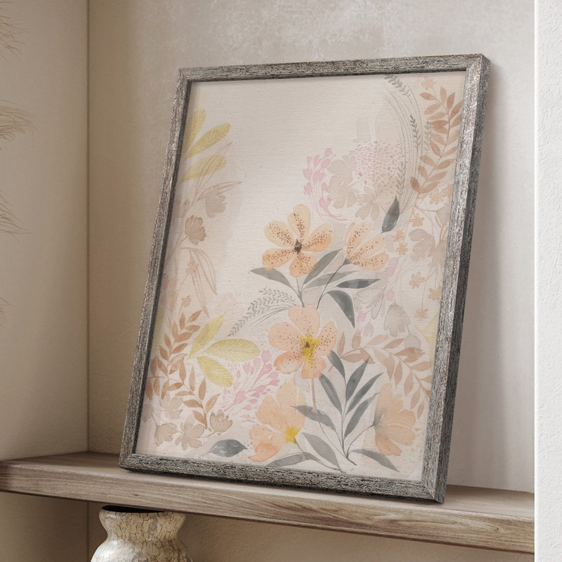 Windswept Wildflowers II, reproduction encadrée - bois massif, H 11 po x l 9 po