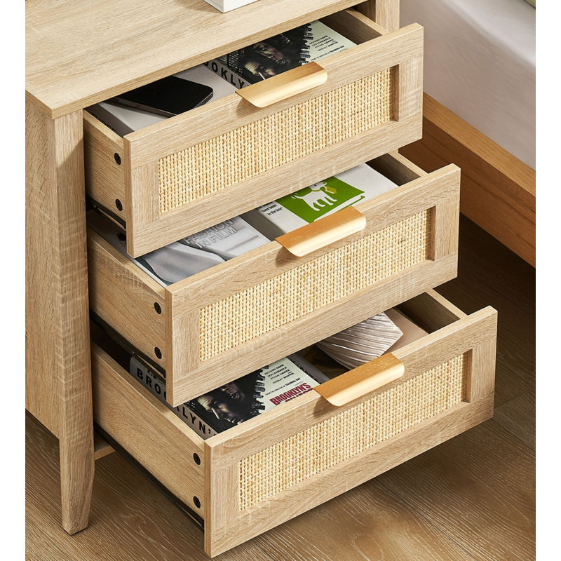 55.1cm W Solid Wood Bedside Table
