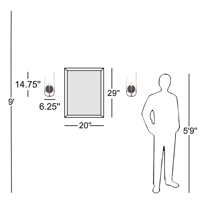 Shellson Stainless Steel Armed Sconce