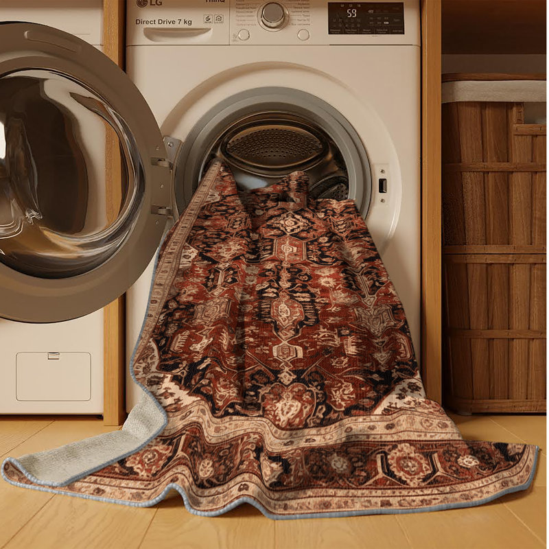 Machine Washable Persian Brown Area Rug, Rectangle 2' x 3'