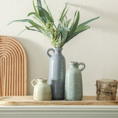 Ensemble de 3 vases rustiques avec poignées