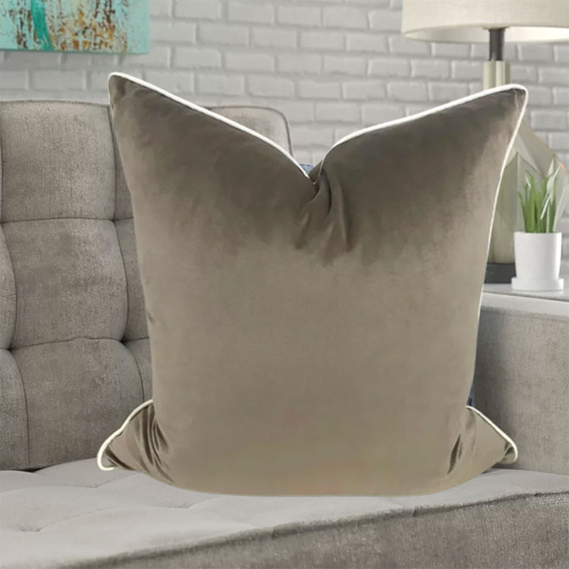Housse de coussin en velours, Noir, 22 po x 22 po