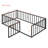 Twin Size Floor Bed With Rails For Kids, Metal Montessori Floor Bed With Door, Easy Assemble, Black-489034752-489034753