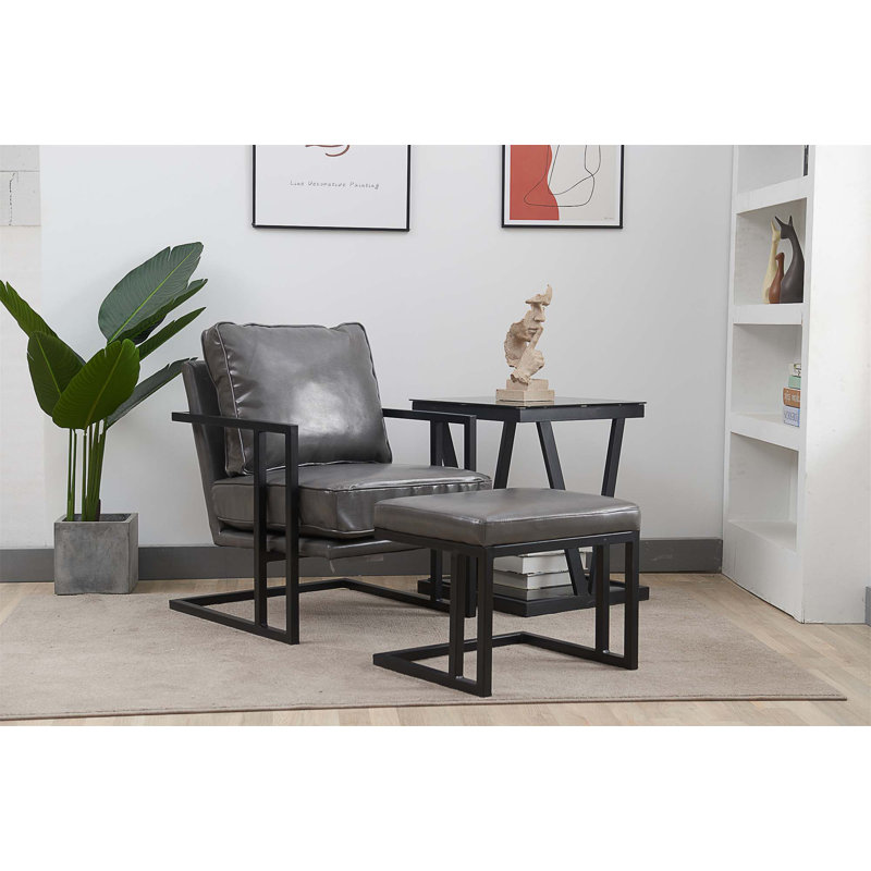 Fauteuil inclinable standard en cuir de 24,41 po de largeur, Similicuir gris