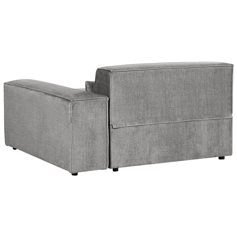 Netanya Upholstered Chaise Lounge, Grey Fabric, Right Hand Facing